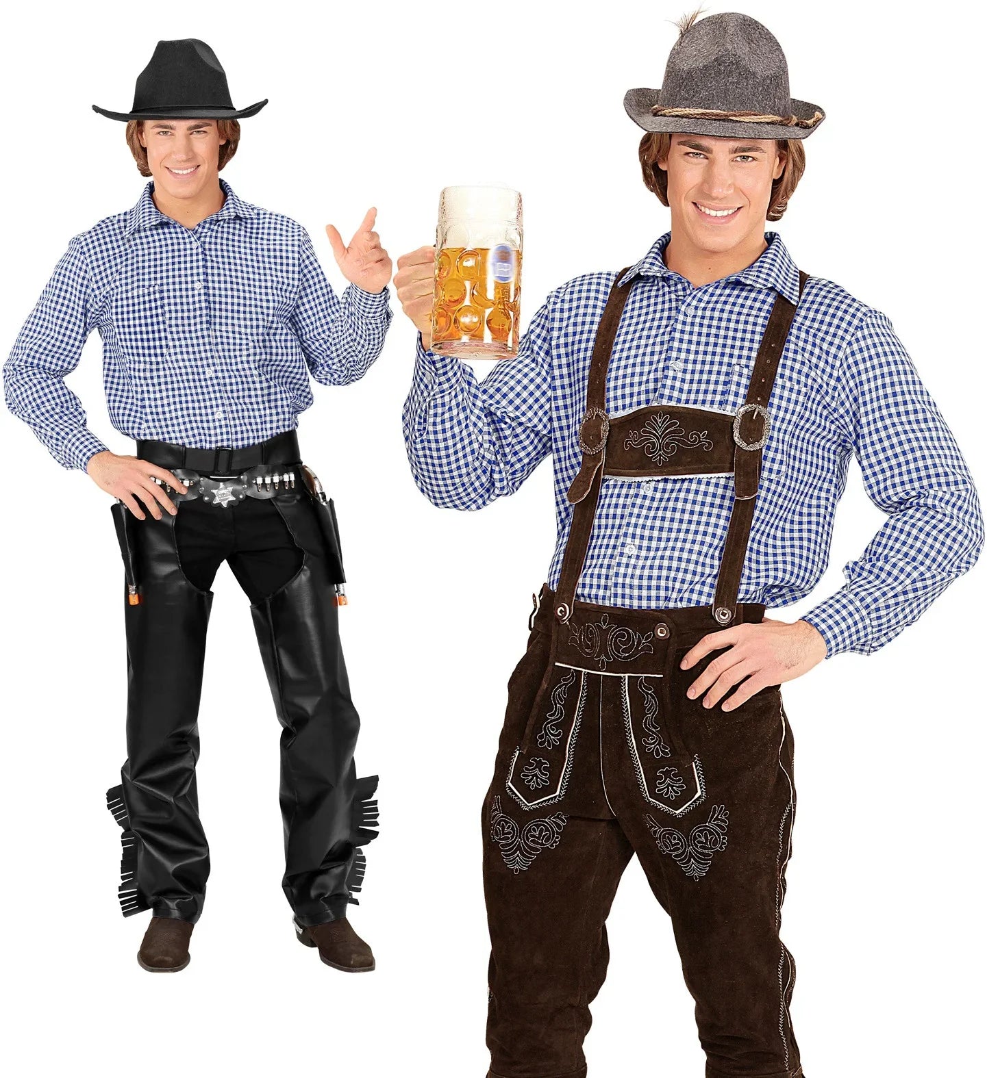 Camisa Oktoberfest de Cuadros Azules para Hombre Camisas Tirolesas y de Oktoberfest Widmann